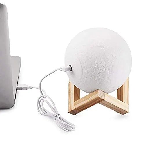 3D Moon Lamp – USB Rechargeable LED Night Light with Touch Control India - shopzykart
