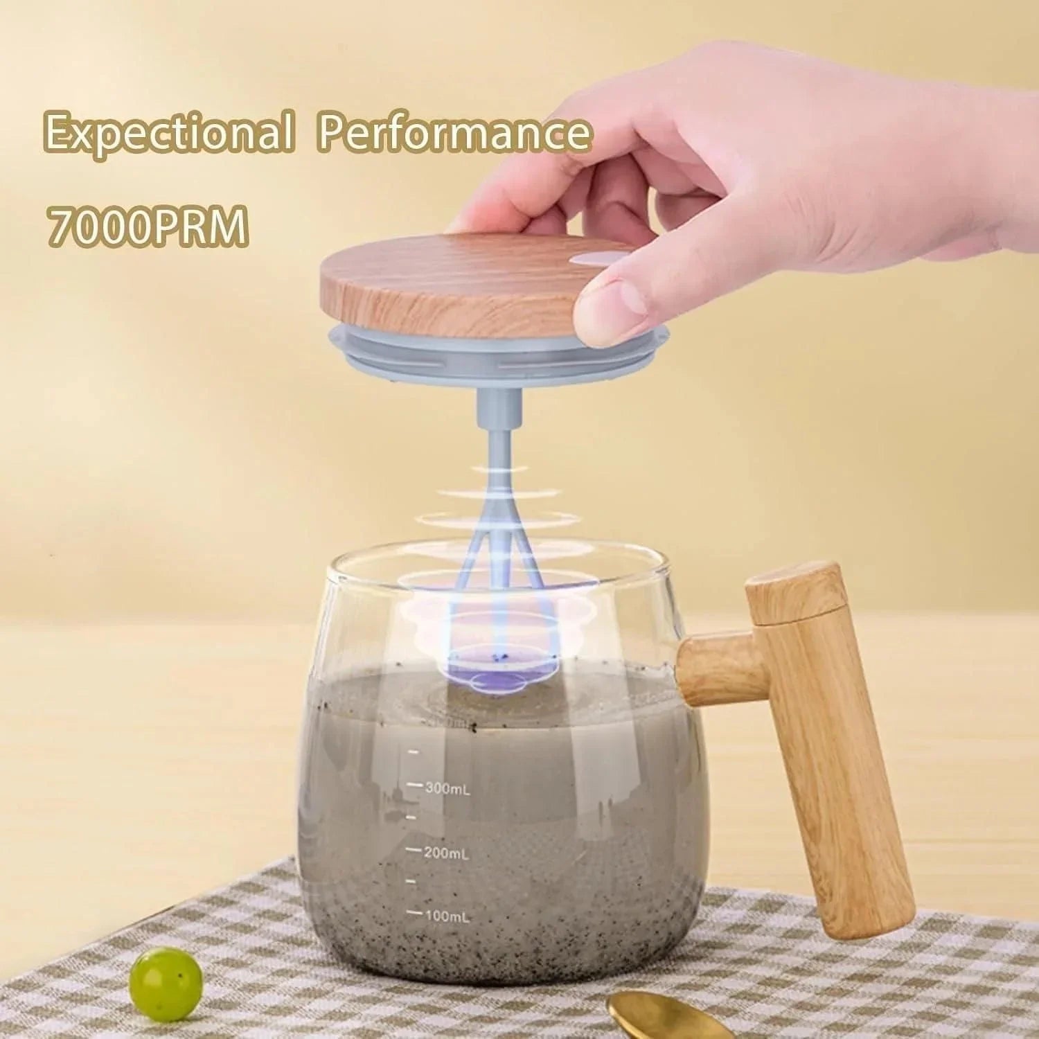 self stirring coffee mug India press button mixing