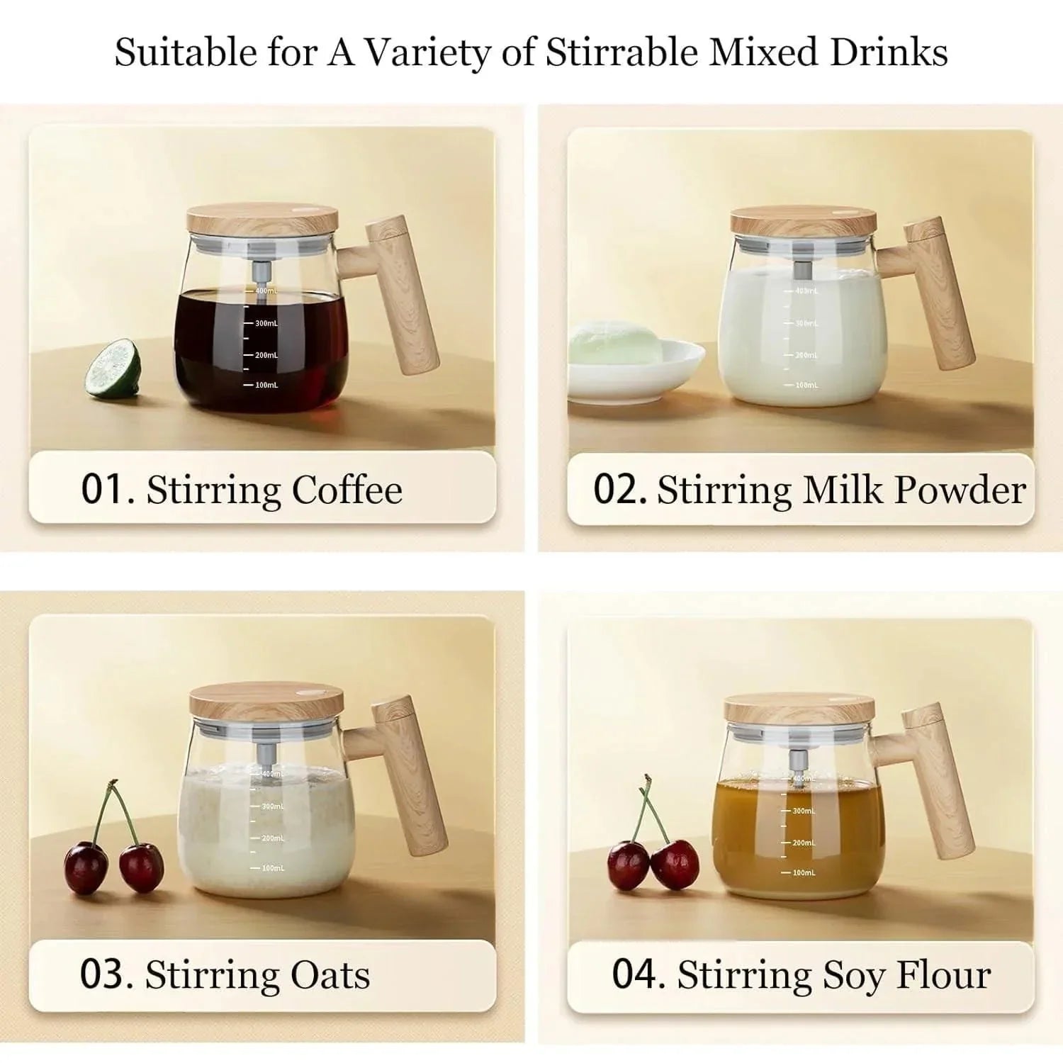 Automatic Coffee Mixing Cup: Self - Stirring Mug (400ml) - shopzykart electric coffee mixing cup India USB-C rechargeable