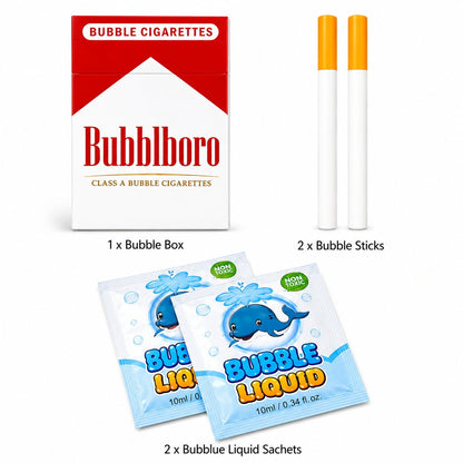 Bubble Cigarette Pack — Fake Cigarette Bubble Blower Kit with Case & Solution - shopzykart