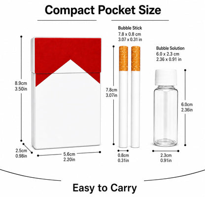 Bubble Cigarette Pack — Fake Cigarette Bubble Blower Kit with Case & Solution - shopzykart