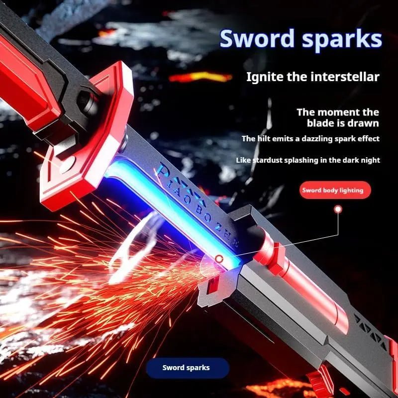 Cyberpunk Spark Sword Toy – LED Blade with Real Sparks, Sound & Auto - Eject Sheath India - shopzykart