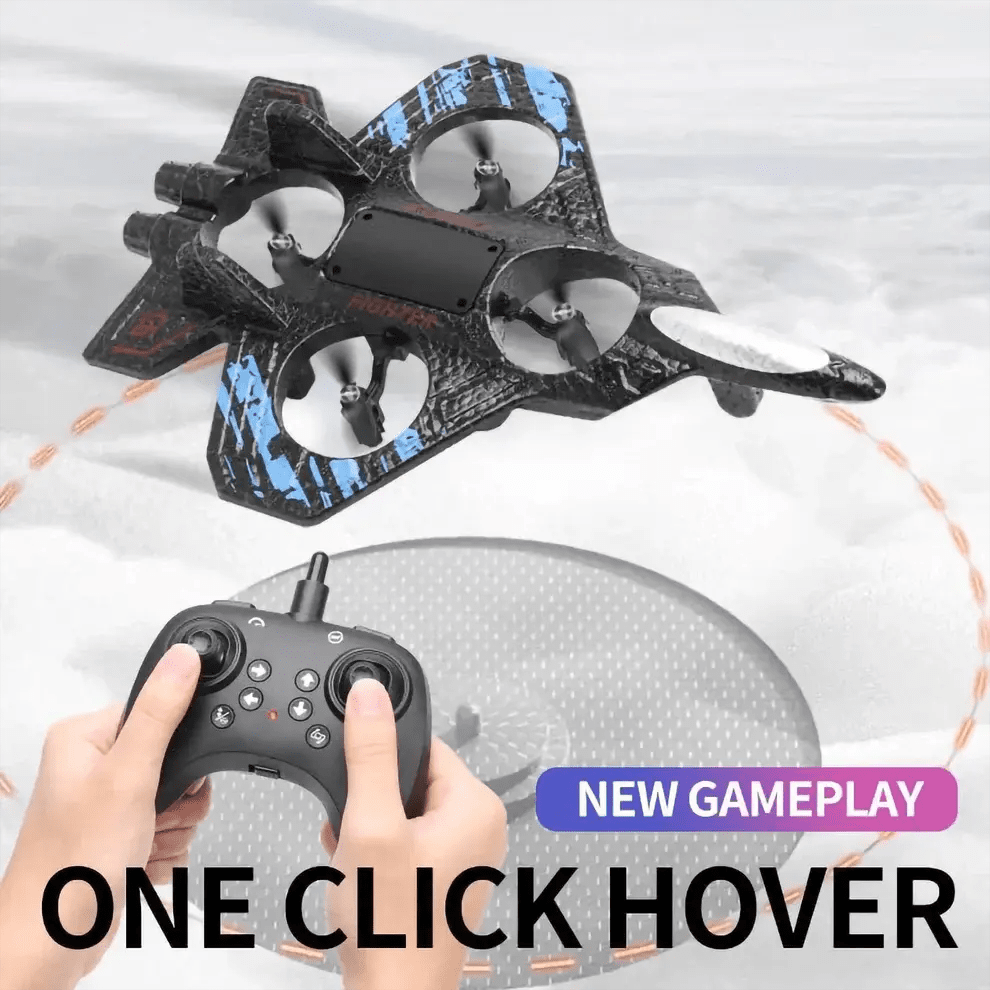 Fighter Jet Drone Toy – 2 - in - 1 RC Plane & Quadcopter | 360° Stunts | Buy Online India - shopzykart