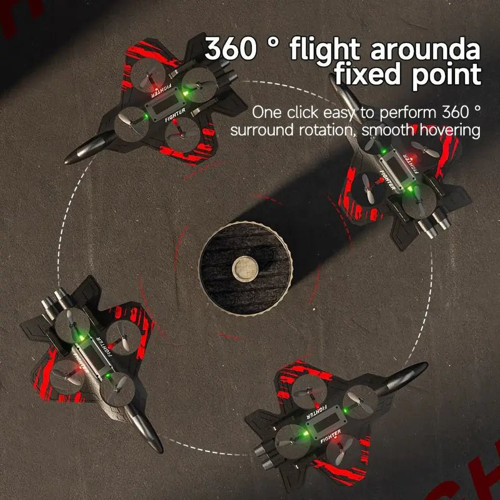 Fighter Jet Drone Toy – 2 - in - 1 RC Plane & Quadcopter | 360° Stunts | Buy Online India - shopzykart