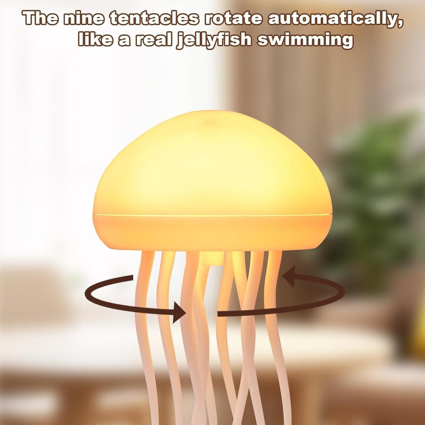 Floating Jellyfish Lamp with Voice Control & Dancing Legs — RGB Gradient Hanging Night Light | Rechargeable Type - C Aesthetic Room Decor Lamp India - shopzykart