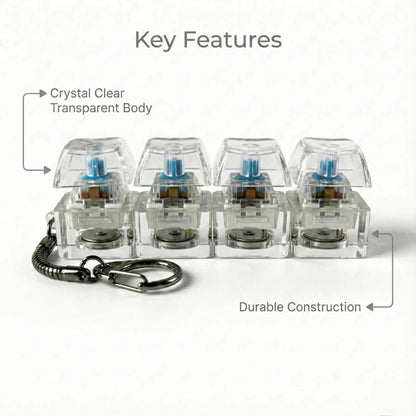 KeyClick Fidget Keychain | Mechanical Clear Switch Stress Toy - shopzykart