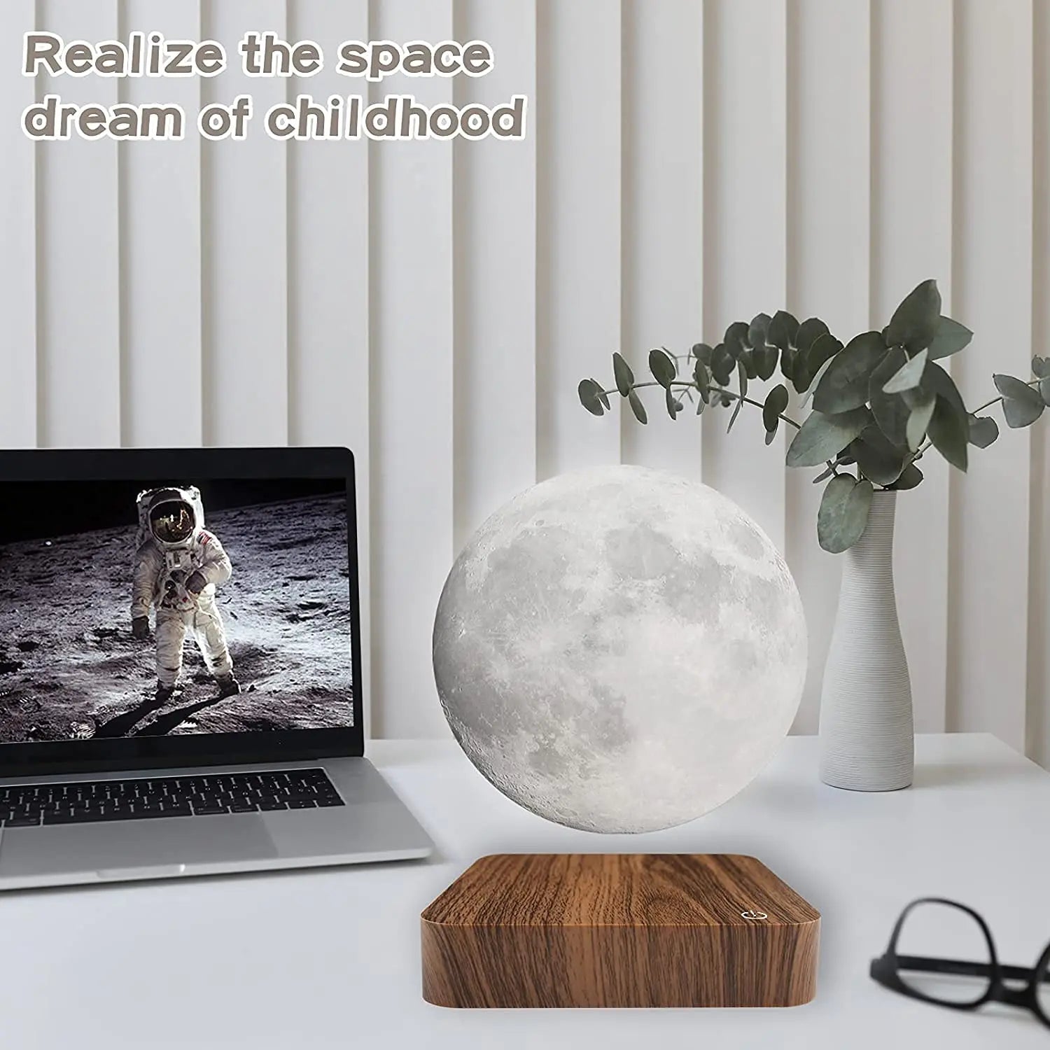 Levitating Moon Lamp – Magnetic Floating Moon with Wooden Base India - shopzykart