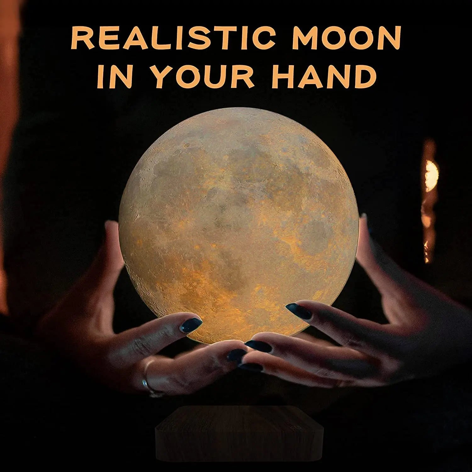 Levitating Moon Lamp – Magnetic Floating Moon with Wooden Base India - shopzykart