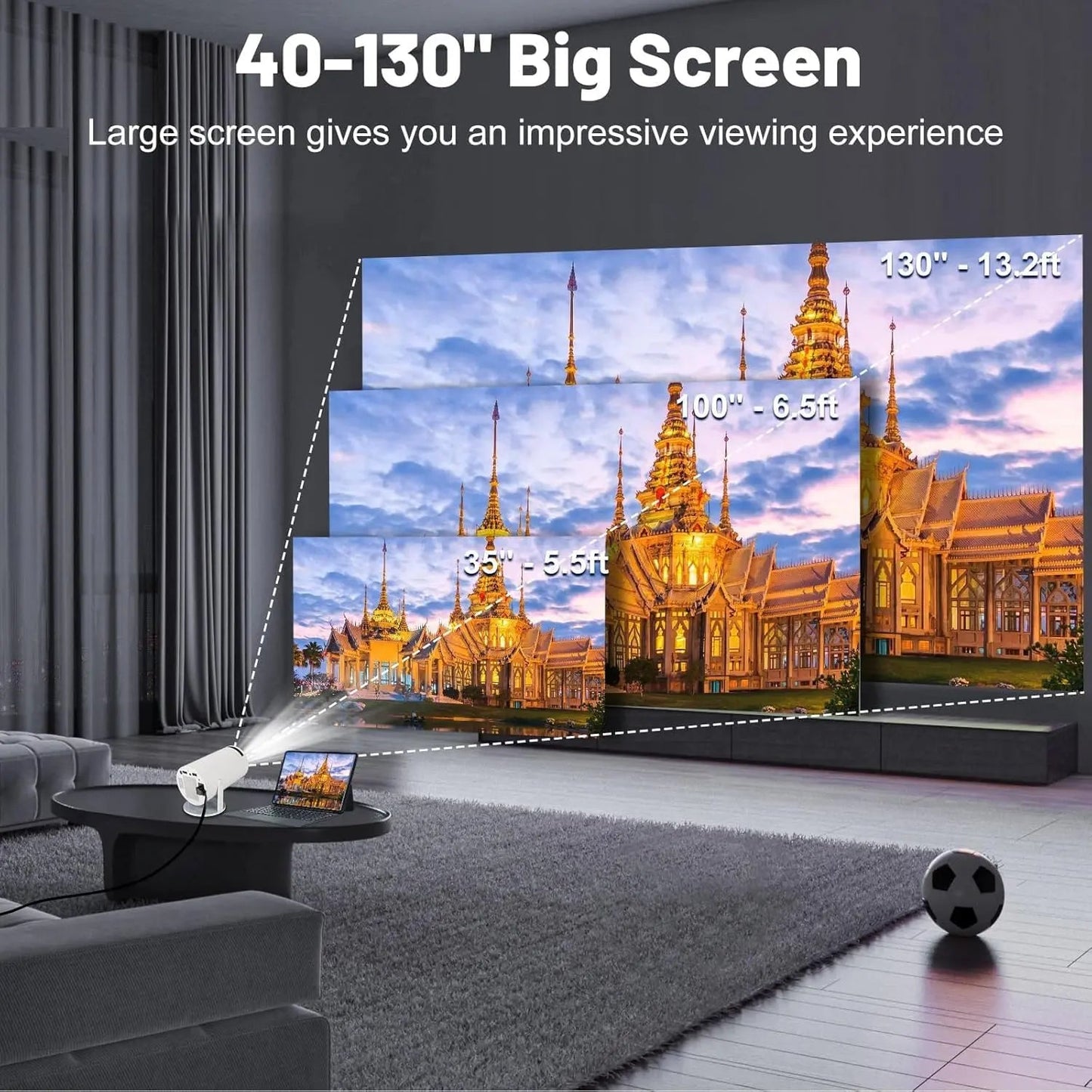 Mini Portable Projector for Bedroom & Hostel Room — Android WiFi Projector with Auto Keystone | ShopzyKart India - shopzykart