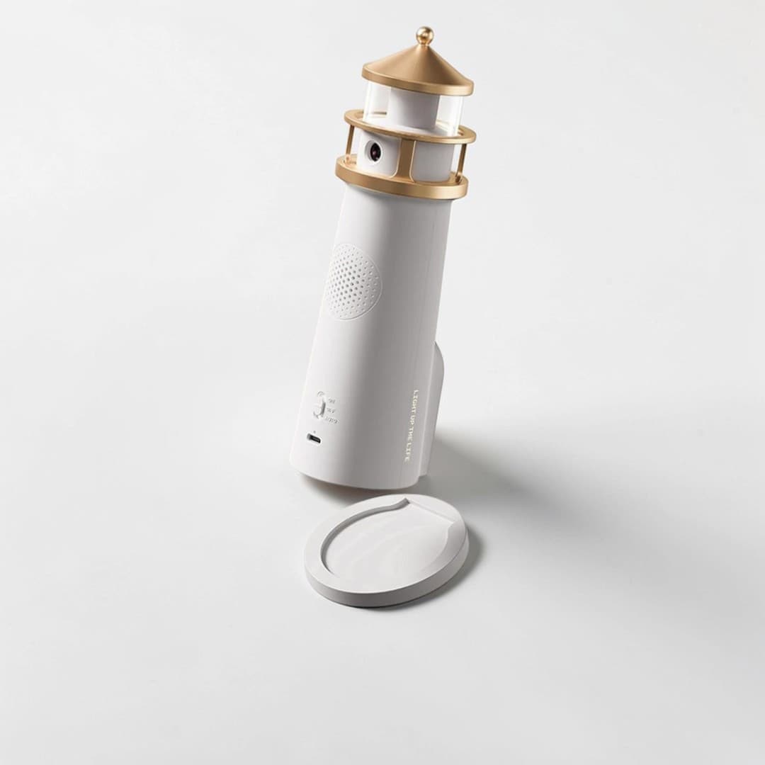 MoonBeam Lighthouse Projector Lamp | Moon Projection Night Light with Bluetooth Speaker & Remote - shopzykart