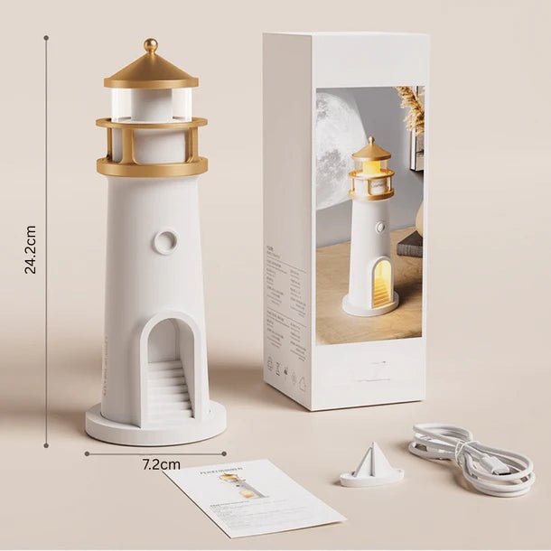 MoonBeam Lighthouse Projector Lamp | Moon Projection Night Light with Bluetooth Speaker & Remote - shopzykart