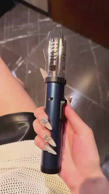 demonstration of lightsaber lighter turning on