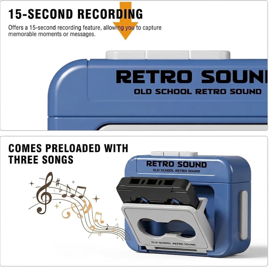 Retro Tape Recorder Keychain with Voice Recording — Record & Gift Your Message - shopzykart