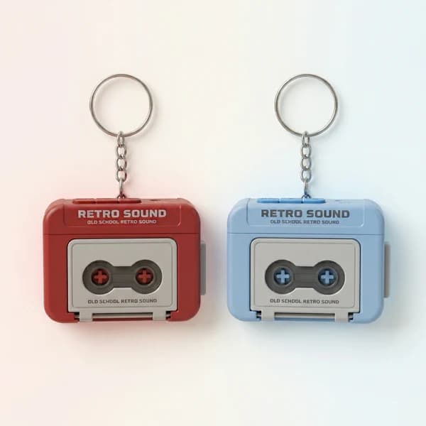 Retro Tape Recorder Keychain with Voice Recording — Record & Gift Your Message - shopzykart