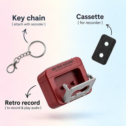 Retro Tape Recorder Keychain with Voice Recording — Record & Gift Your Message - shopzykart