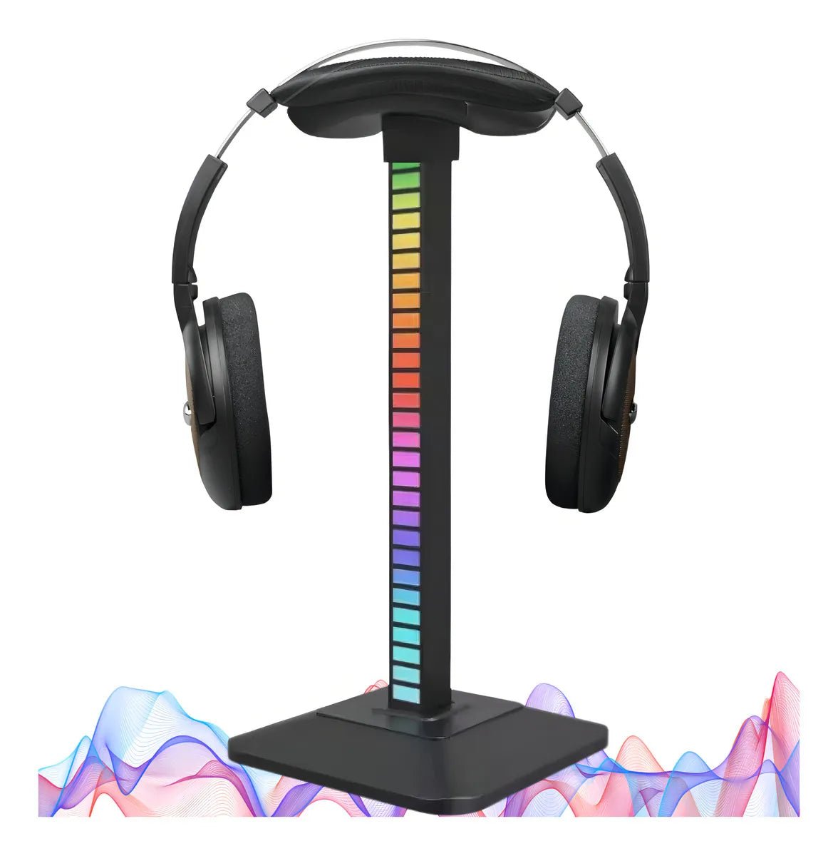 RGB Sound Reactive Headphone Stand – Music Visualizer Gaming Desk Accessory India - shopzykart