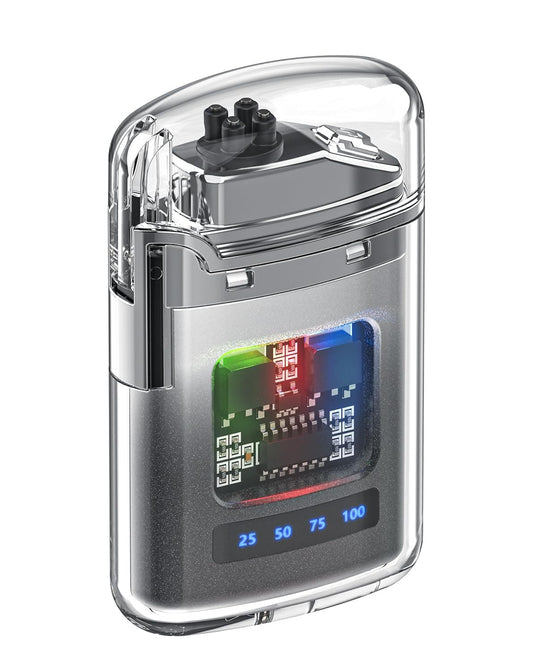 Transparent Cyberpunk Plasma Lighter with Battery Display – Windproof USB Rechargeable Electric Lighter - shopzykart