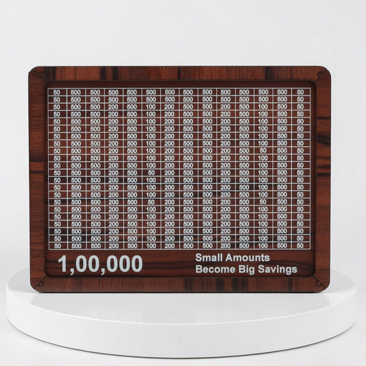 Wooden ₹1,00,000 Savings Tracker - shopzykart